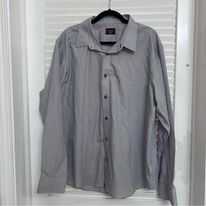 Untuckit Men’s Gray Long Sleeve Oxford Dress Shirt Size XXL 2XL
